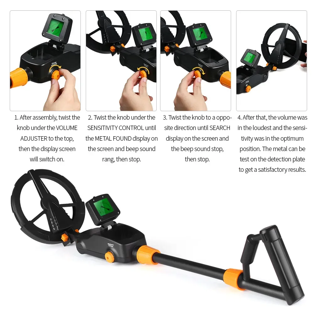 Metal Gold Detector Pinpointer Handheld Treasure Underground Metal Detector Tracker Seeker Finder With Waterproof Search Coil