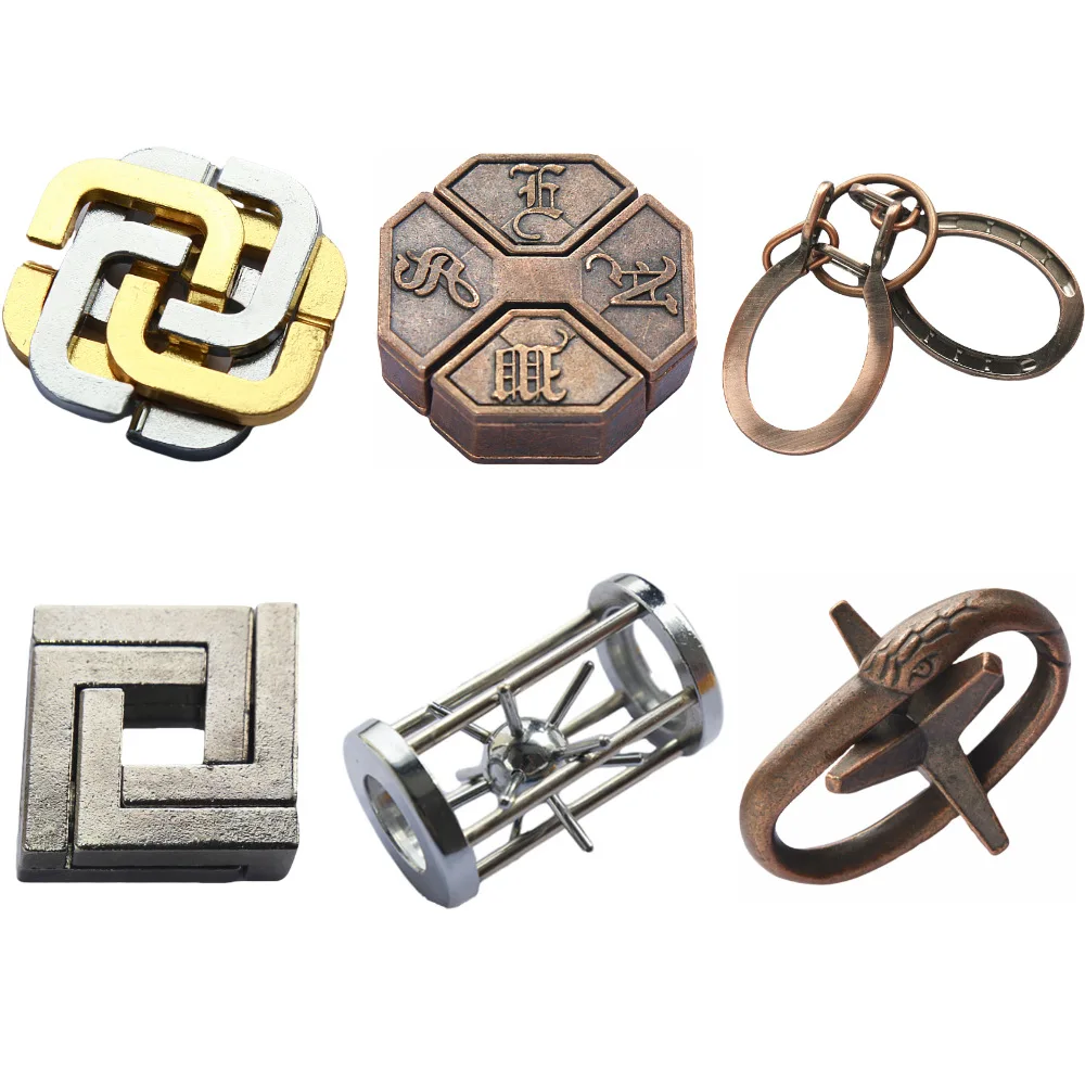 3Pcs Metal Fidget Toys Unlocking Brain Teaser Toys IQ Intelligence to Unlock Jigsaw Puzzle Game for Adults Kids Children