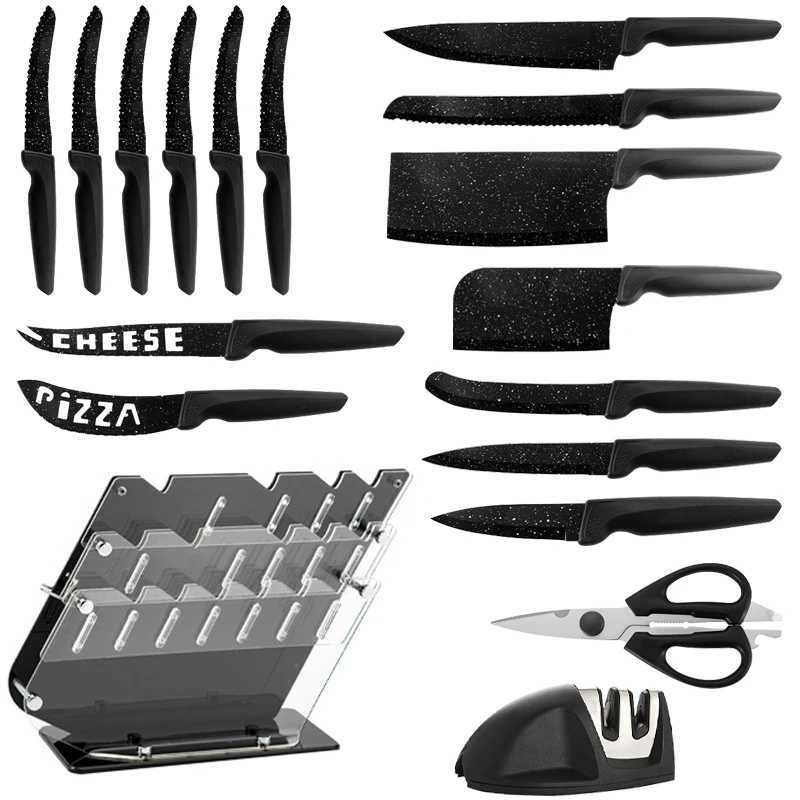 18 pieces of high carbon stainless steel sharp serrated steak knife kitchen knife kitchen knife X241102