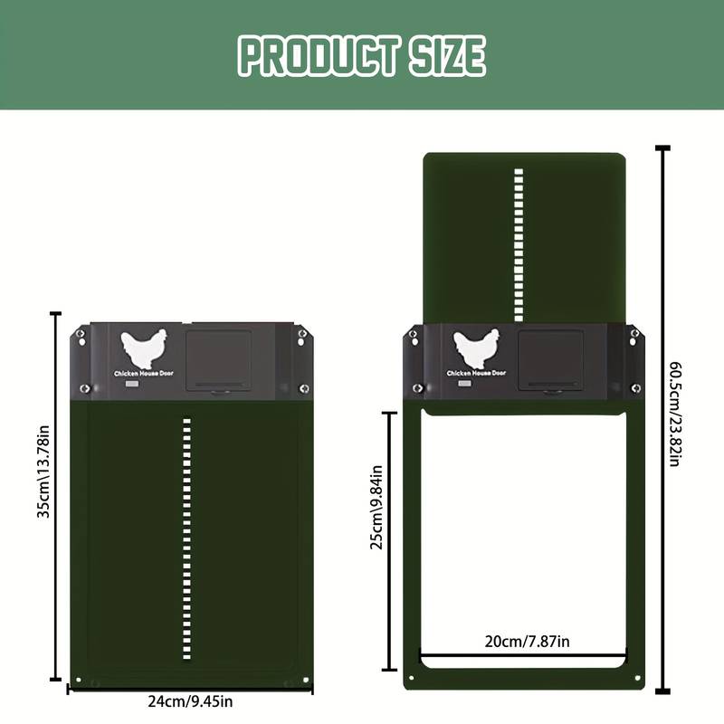 Upgrade ABS Automatic Chicken Coop Door Opener Battery Powered Light Sense Control IP44 Waterproof Pet Accessories House Door