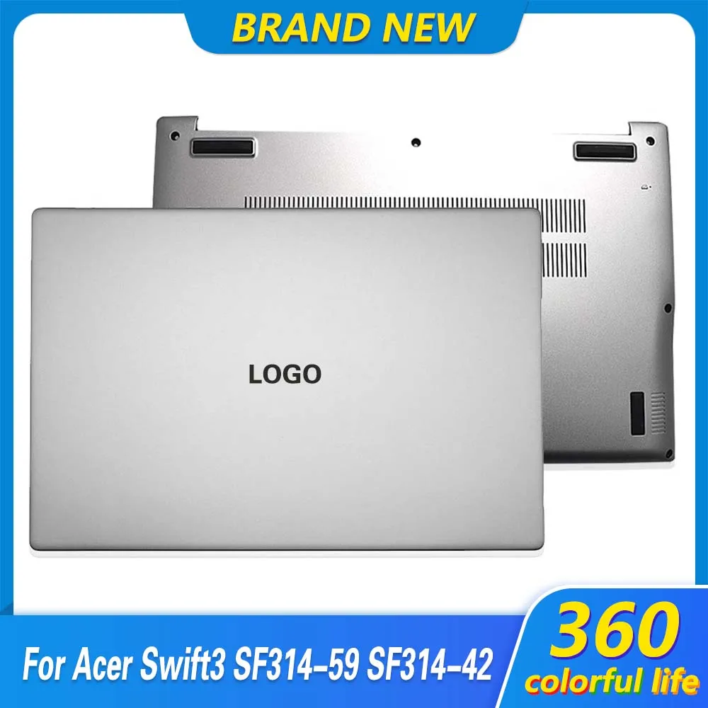 New For Acer Swift3 SF314-59 SF314-42 N19C4 Laptop LCD Screen Back Cover Lower Bottom Case Rear Lid Topcase AM2WG000100 Silver
