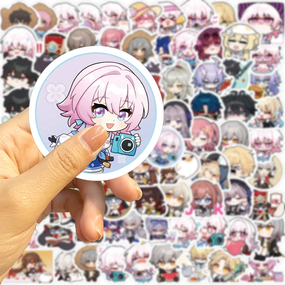 80PCS Cute Anime Honkai Star Rail Stickers Travel Skateboard Suitcase Guitar Luggage Laptop Graffiti Sticker Decals Toy
