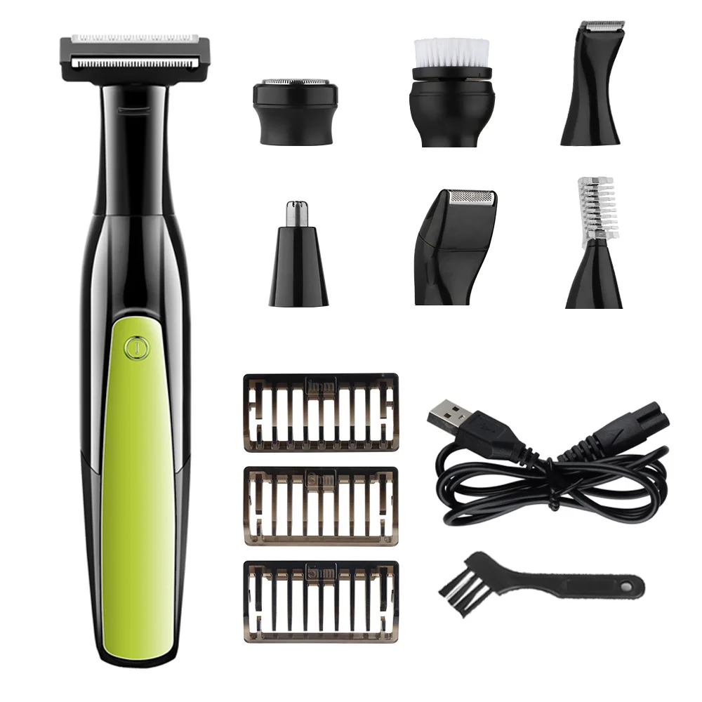 7 in 1 Shaver Men's Multifunctional Rechargeable Earbrow Nose Hair Trimmer Bikini Line Sensitive Shaver Hair Shaving Trimmer