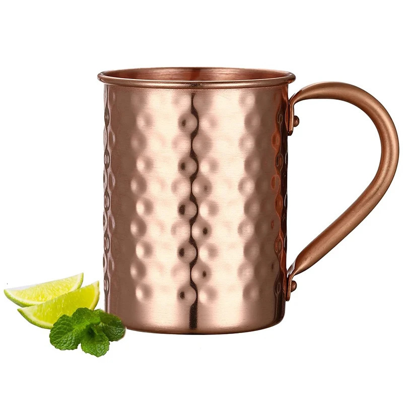 100 Copper Moscow Mule Mug Durable Coppery Beer Mugs Coffee Milk Cup Pure Bar Drinkware 241029