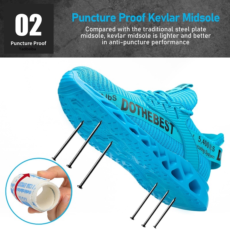 Men Construction Women Shoes Steel Toe Safety Boots Anti-Puncture Breathable Work Sneakers Lightweight 8a92