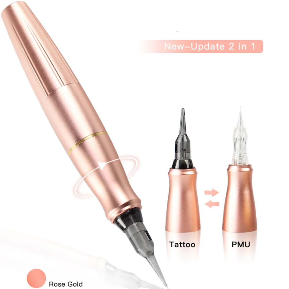 P90 Tattoo Permanent Makeup hines Device Kit Include Digital Power Supply PMU Pen and 2 Interface With 10 Needles smile