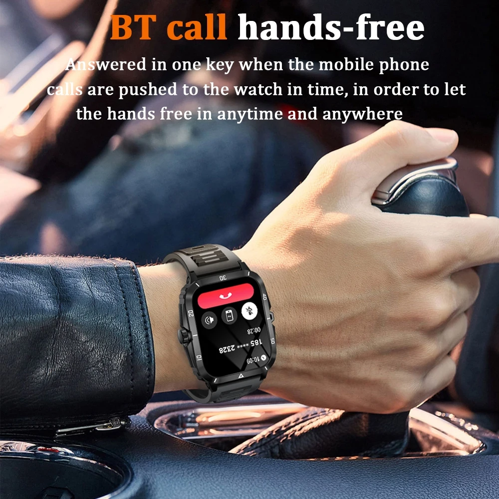 3ATM Waterproof Swimming Smart Watch Men 430 mAh Battery Ultra Long Standby 1.96 inch Bluetooth Call SmartWatch For Android IOS