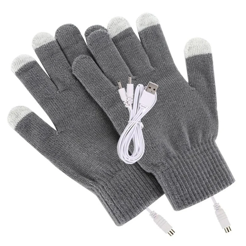 USB Heated Gloves for Men Women Gloves Warm Portable Knitting Heating Hands Warmer Touch Screen Gloves Winter Outdoor Gloves 8ce11 5 5c3f0