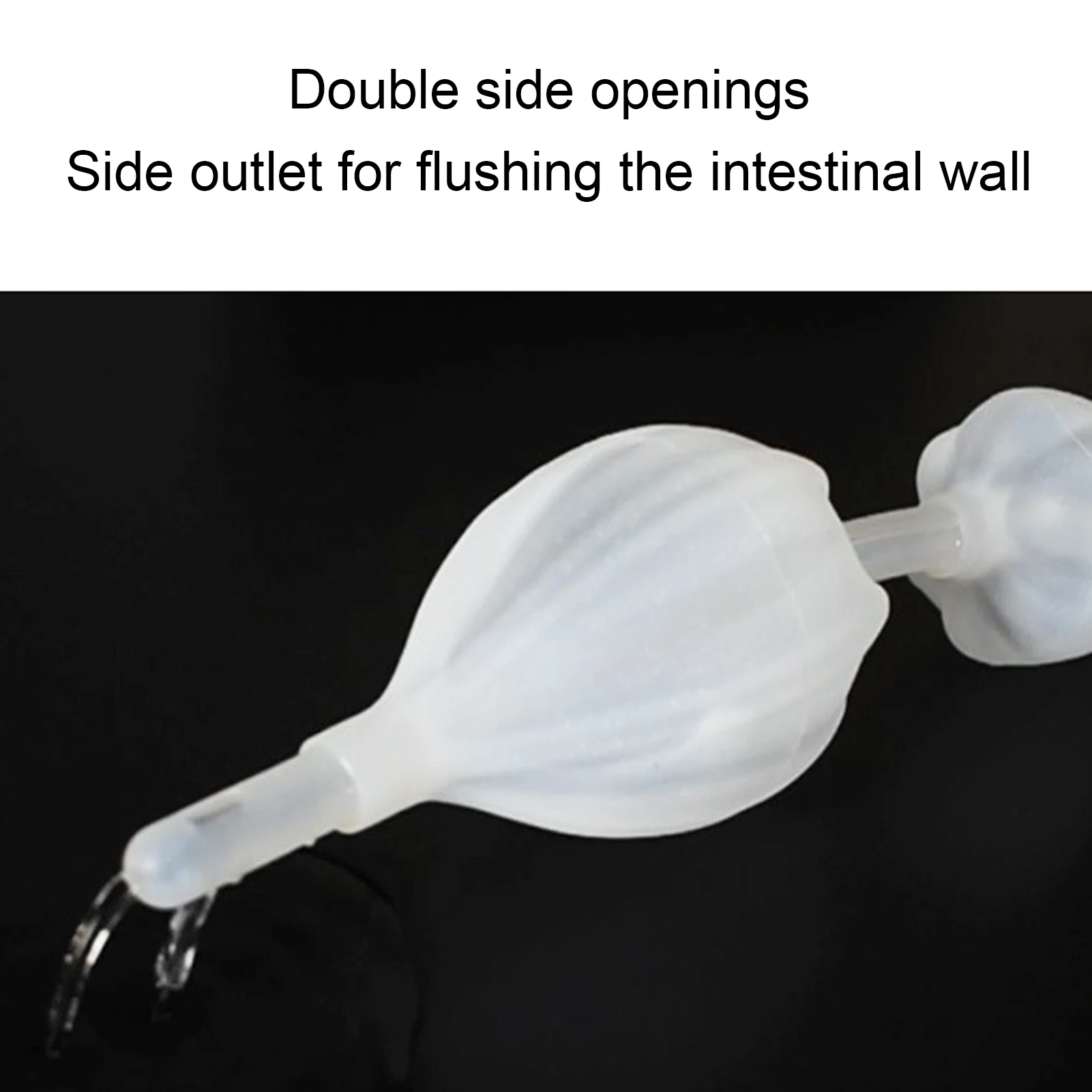 Silicone Enema Douche Bulb Dual Side Openings Elastic Inflatable Double Bulb Flushing System for Health Care Enema Bulb