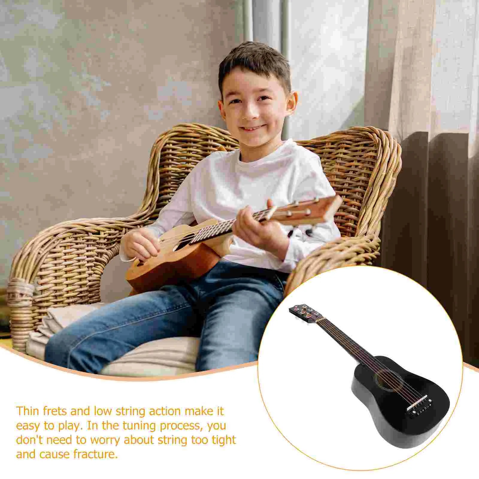 21 Inch Boys Pink Suit Small Guitar Bamboo Student Wooden Christmas Decorations