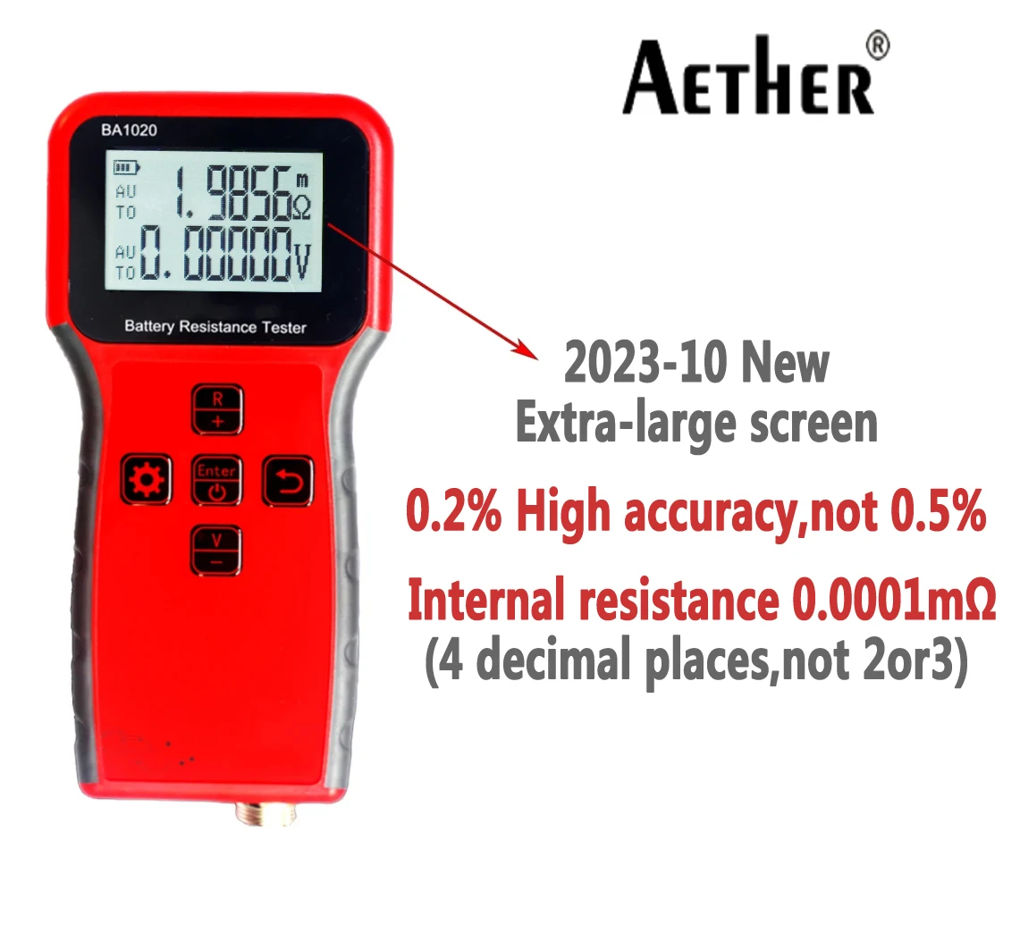 BA1020 0.2% High-precise 4-digit decimal display Handheld Portable Battery Internal Resistance Voltage Tester/Meter 200Ω 100V