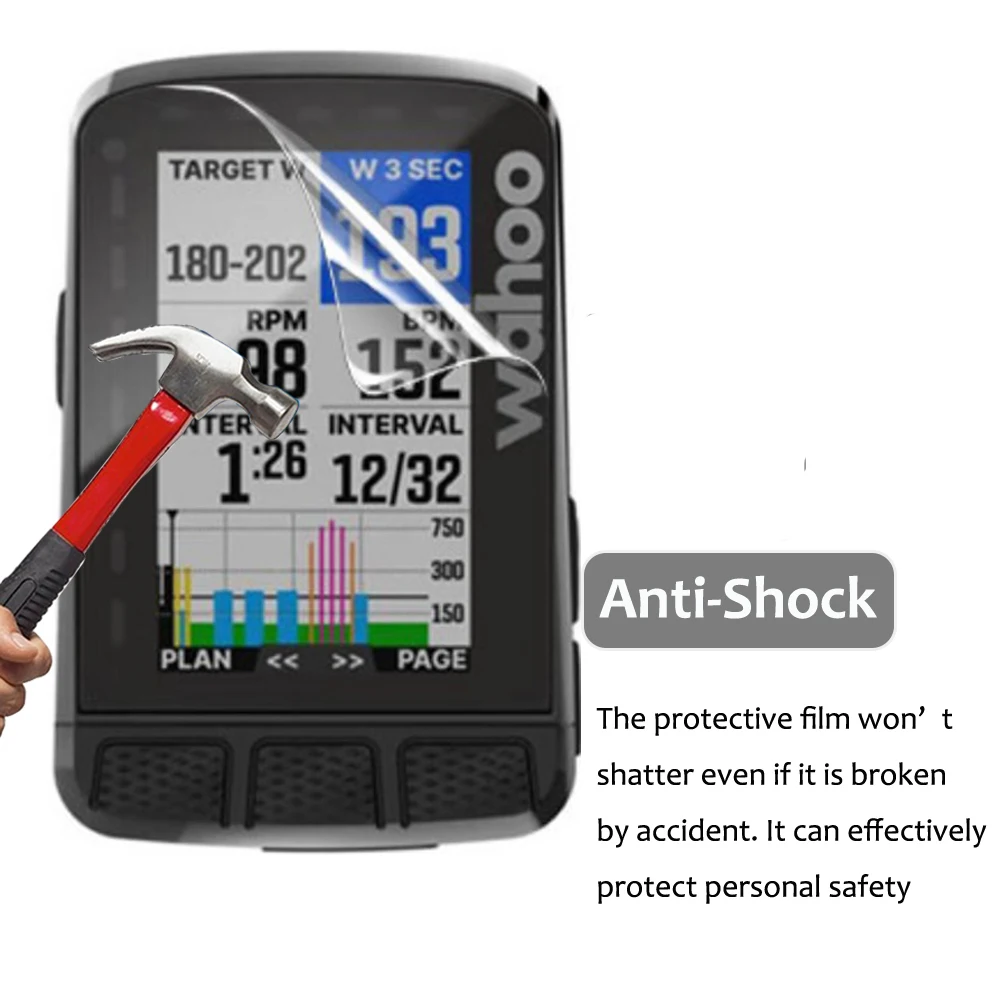 3PCS Explosion-proof Screen Protector For Wahoo ELEMNT Bolt V2 Roam V2 Mini Water-proof HD Clear PET Screen Protective Film