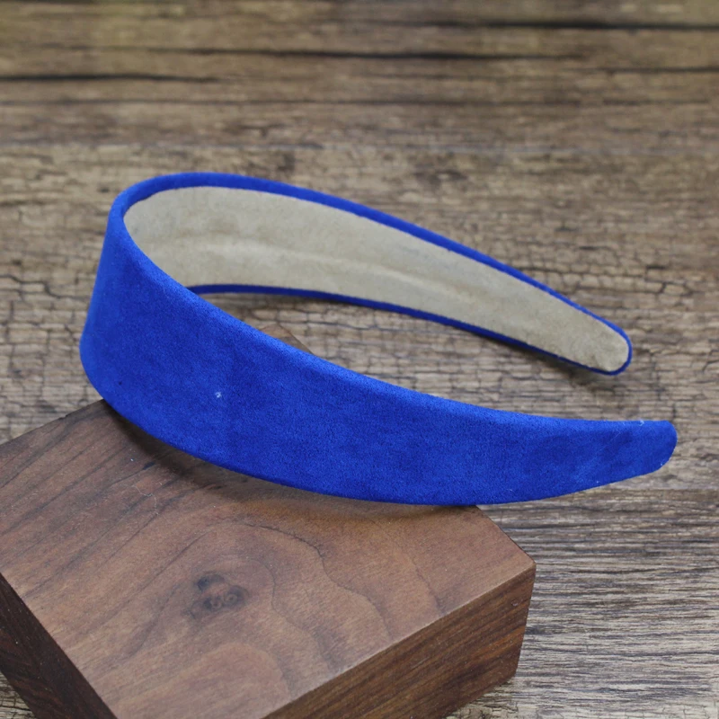 Cute DIY Designer Hair Accessories 40mm Blue Green Wide Hairbands Velvet Headbands For Women Girls