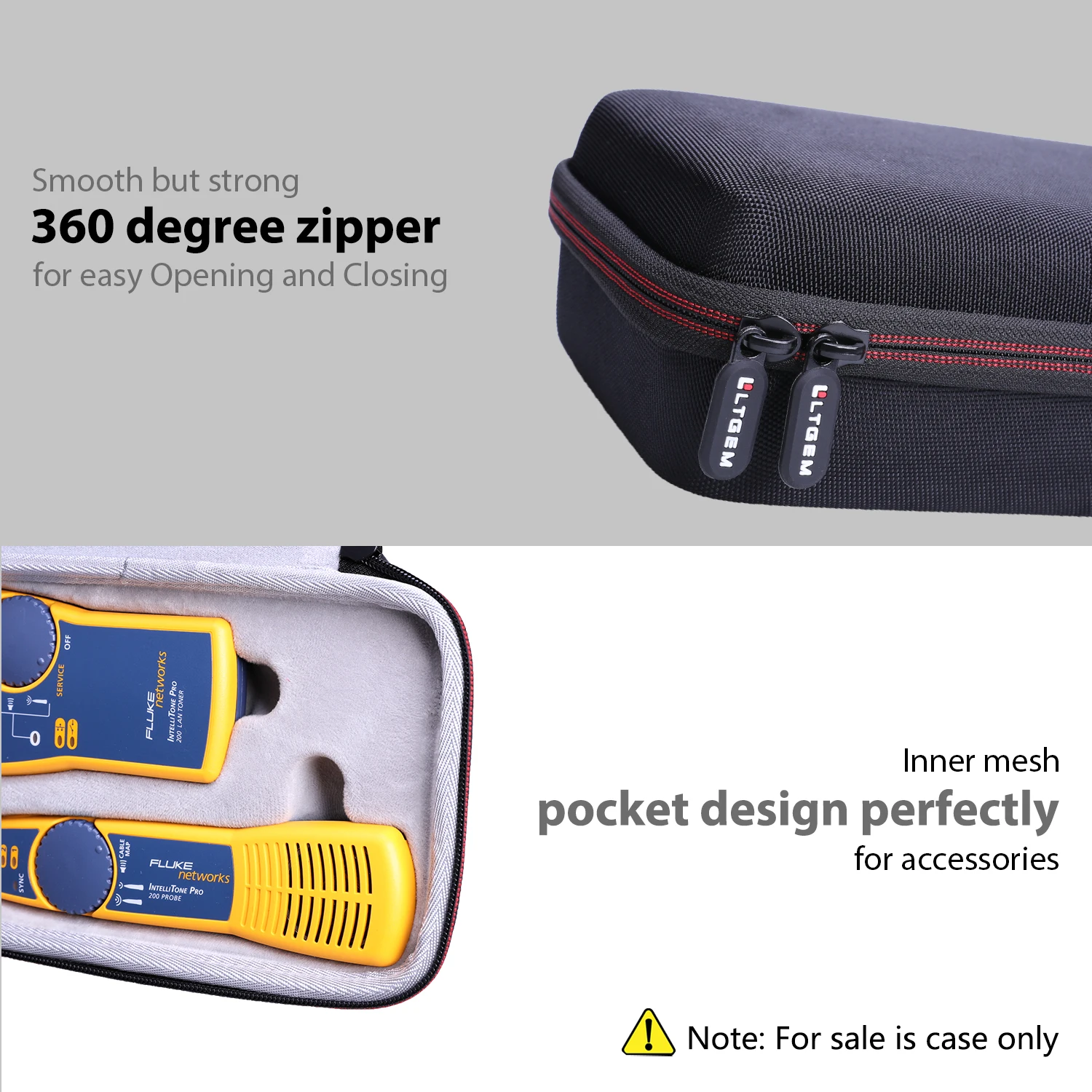 EVA Hard Case for Fluke Networks MT-8200-60-KIT IntelliTone Pro 200 Toner and Probe Kit Carrying Storage bag(only bag)
