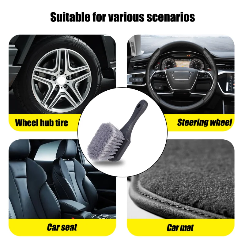 Car Wash Brushes Wheels Brush Non-Slip Handle Removes Dirt Cleaning Rims Spokes Auto Inner Fenders Wheel Barrel Car Accessories