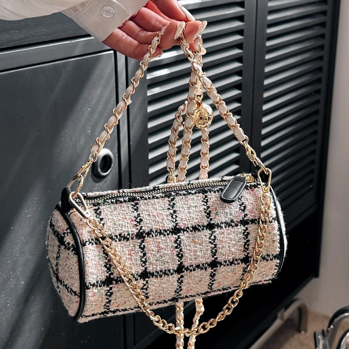 Bag Designer Fashion Classic 10a Top Woman Handbagevening Bags New Trendy and Versatile Diamond Grid Chain Casual Single Shoulder Crossbody Cylindrica