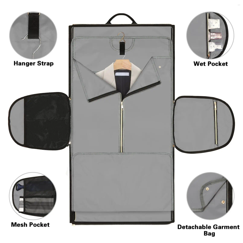 Duffel Bags Convertible Suit Bag Durable Foldable Storage Hanging Clothes Crossbody Backpack Trawel Wheled