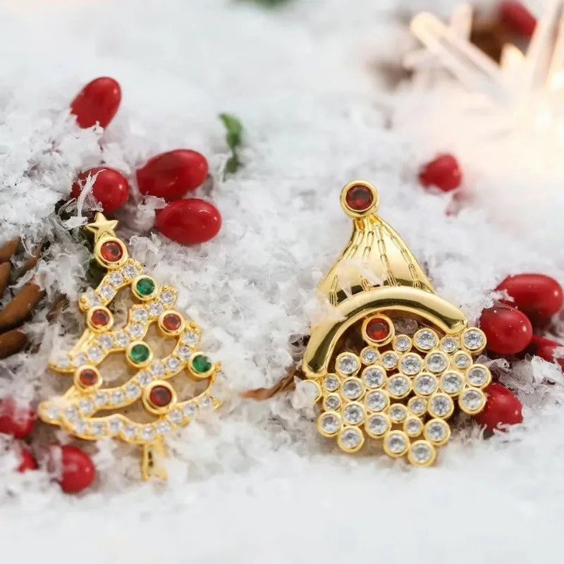 Rhinestone Christmas Atmosphere Female Earring Trend Santa Claus Female Earrings Christmas Jewelry Gifts 241031