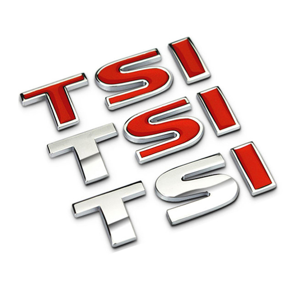 DSYCAR 1Pcs New 3D Metal TSI Car Side Fender Rear Trunk Emblem Badge Decals for Volkswagen Sagitar Golf Magotan Polaris Boracay