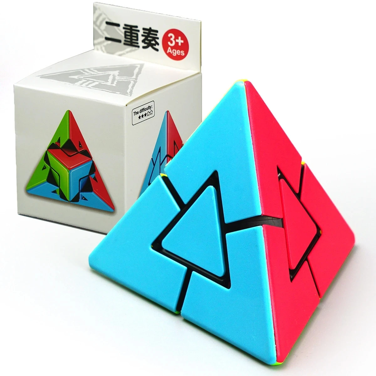 Fanxin Pyramid 2x2 Strange Shape Pyramid Magic Cube Brain Teaser Puzzle Educational Toy For Children