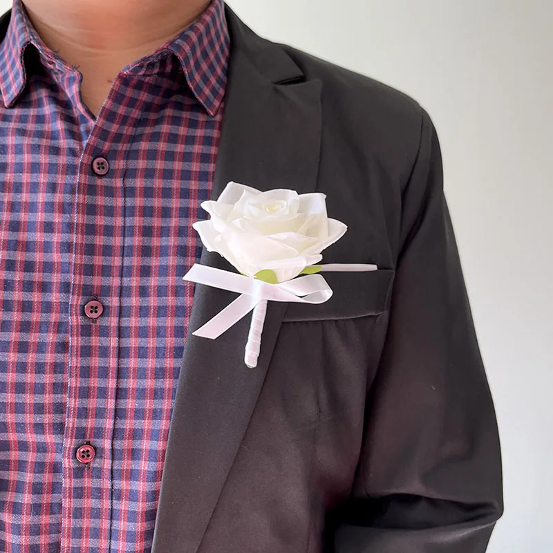 Bride Bouquet 2025 Wedding Accessories White Ivory Roses Silk new Flowers Artificial Groom Buttonhole Bridesmaids Mariage Bridal Bouquets