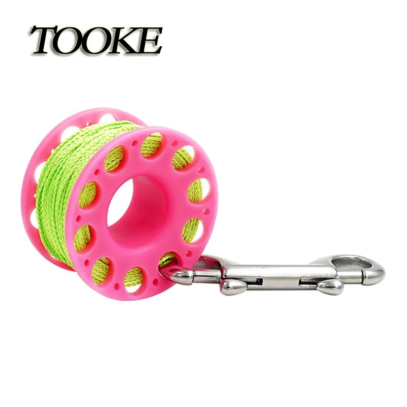 Diving Spool Finger Reel 30m with Bolt Snap Hook SMB Safe Equipment BCD Accessories Cave Wreck Guide Line Reel