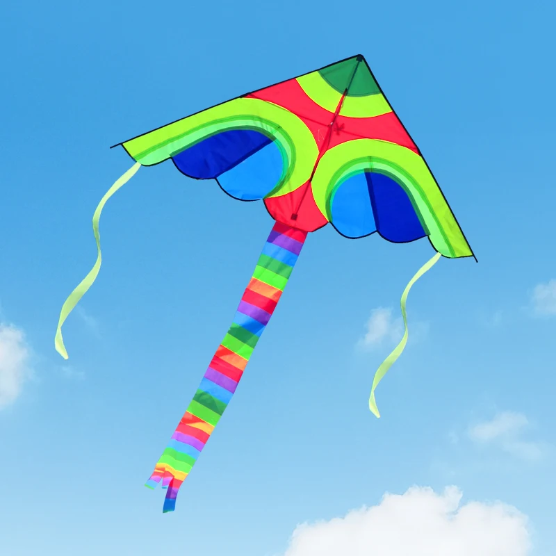 YongJian 1.5m Colorful Delta Kites With 10m Tail Outdoor Fun Sports Colorful Swallow Kite for kids and audlts Beach outdoor toys