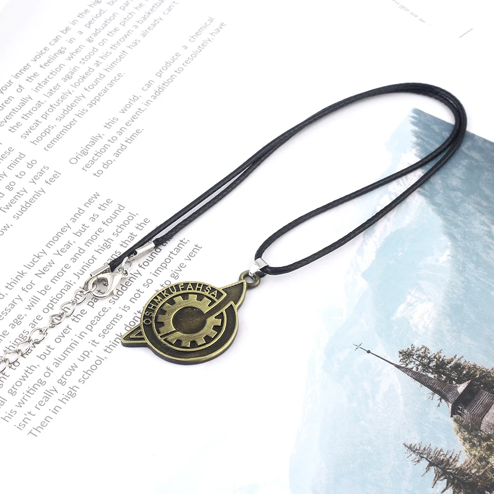 SG Hot Antique Bronze Steins Gate Badge Necklaces Pendants Amadeus Makise The Fate of The Stone Keyring OSHMKUFA Jewelry