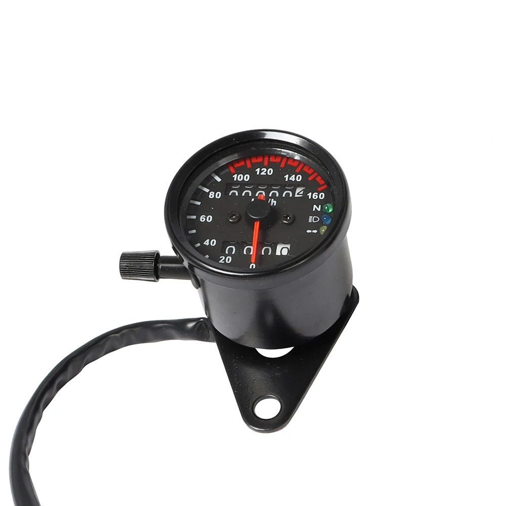 Motorcycl 12V Dual Speed Meter with LED Indicator Universal Motorcycle Speedometer Odometer