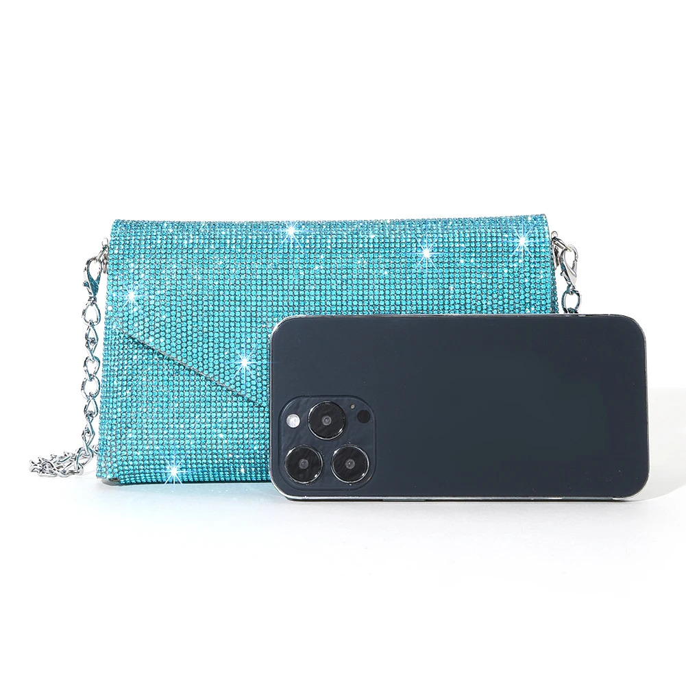Diamond Womens Sparkling Evening Envelope Clutch Bag Womens Sparkling Handbag Party Bag Handbag Mobile Wallet Gold and Silver 241031