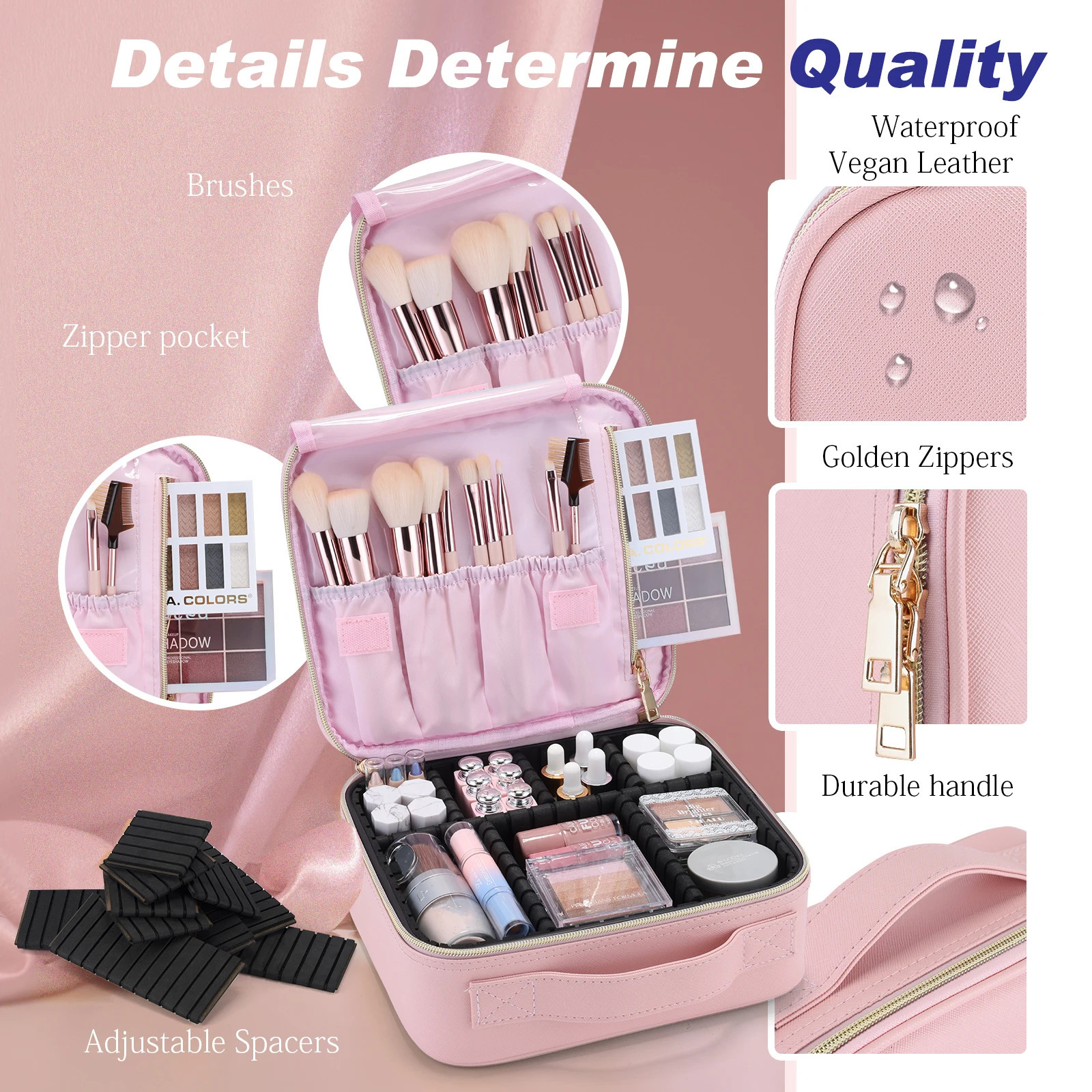 Makeup Bag Professional Makeup Brush Box Portable Travel Makeup Bag Waterproof Handle Storage Manager with Delivery 241031