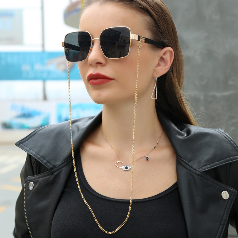 Steampunk Sunglasses Women With Chain Hexagon Luxury Brand Designer Punk Sun Glasses For Ladies Futuristic Fashion Square Sexy Y2K Oversized Large Coo