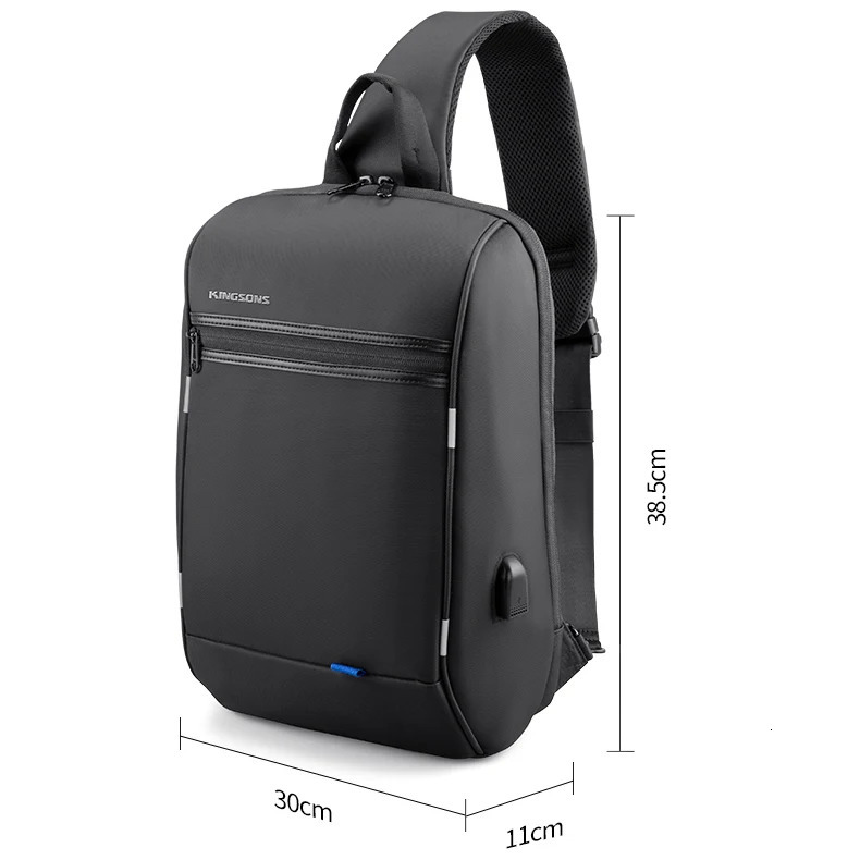 Kingsons anti-theft waterproof single shoulder mens laptop backpack 14/13.3 inches with USB charging port and TSA customized lock 241031