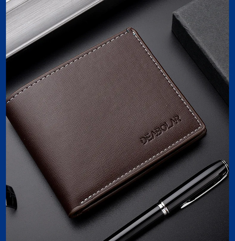 2023New Wallet Men Leather Purse for Men Wallets with Zipper Card Holder Coin Pocket Male Money Bag Classic Monederos De Hombre