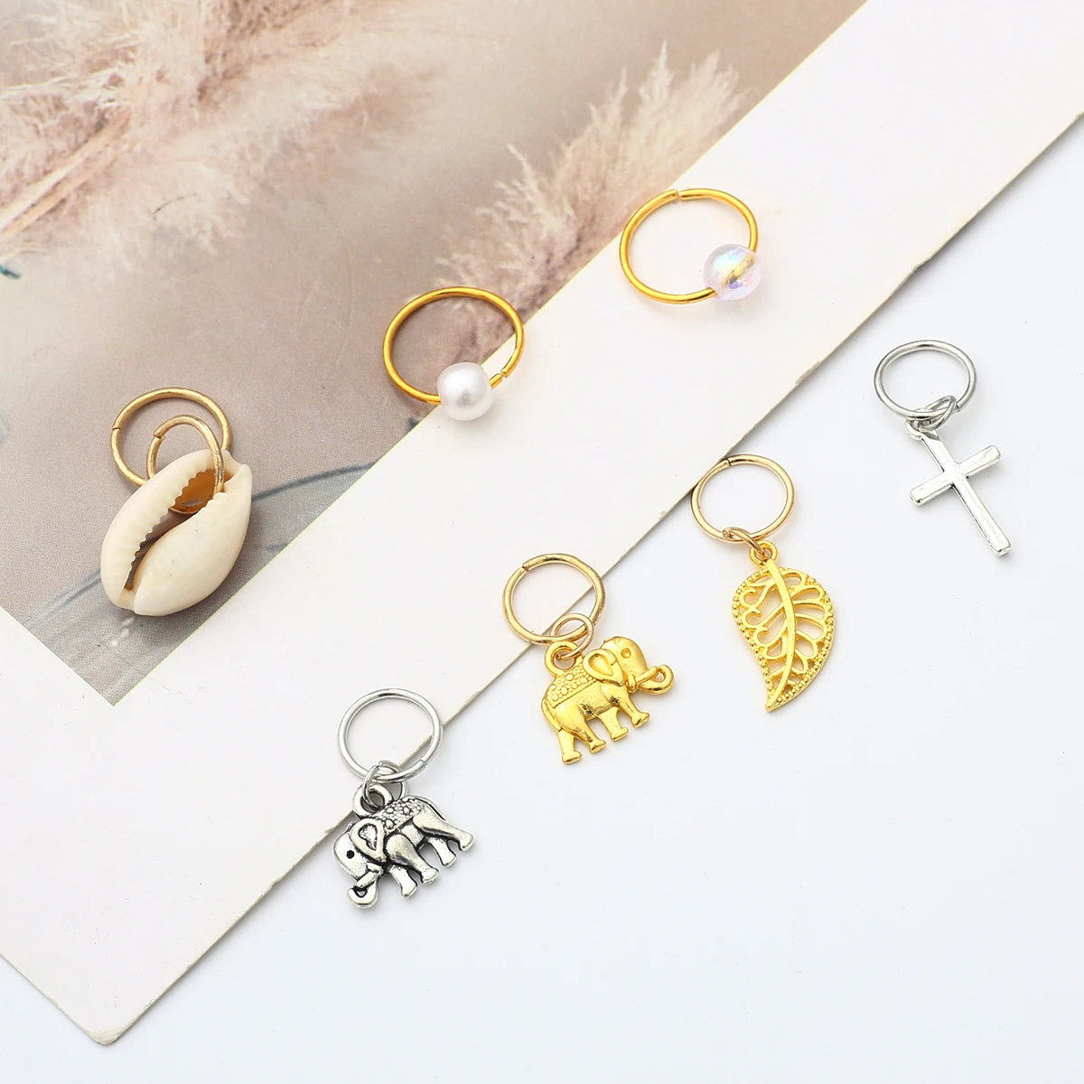 5Pcs Gold Silver Dreadlocks Hair Bead Dreadlock Bride Hair Rings Decor Braiding Hairpins Braiders Hair Accessories Wholesale