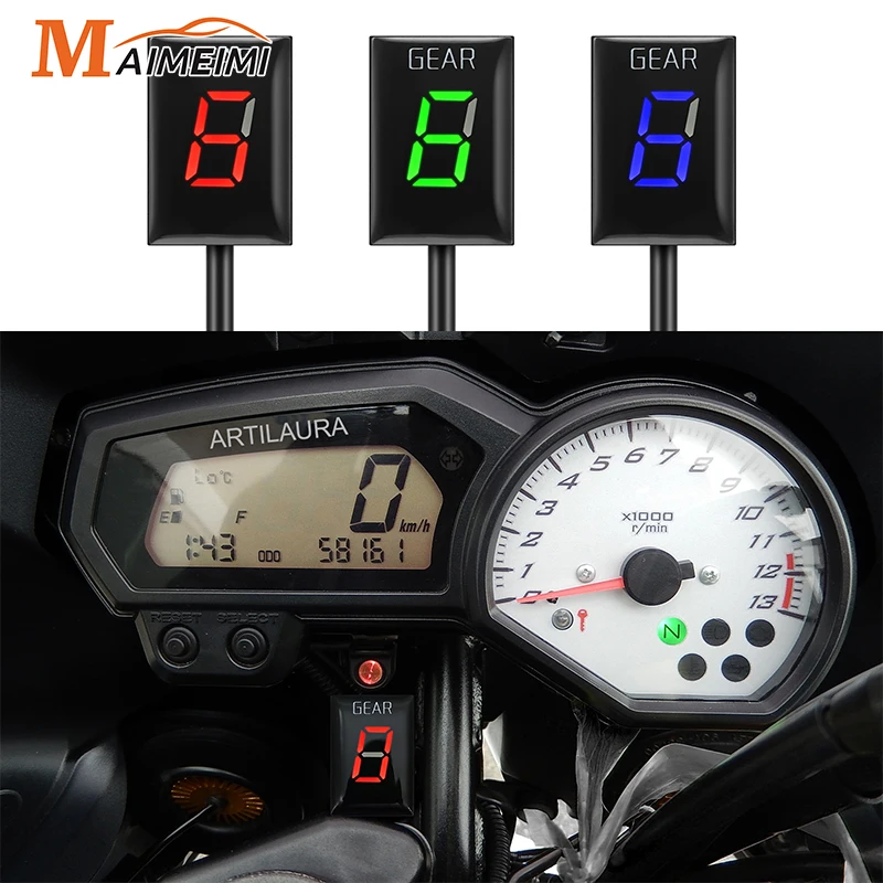 Motorcycle Indicator For YAMAHA YZF-R6 R1 TDM900 XJ6 FZ6 FZS1000 Fazer Gear Ecu Direct Mount 6 Level Display