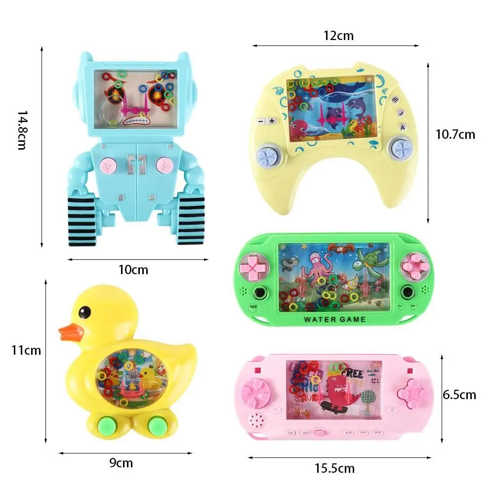 1pc Retro Water Ring Game Machine Child Handheld Game Machine Water Circle Ring Toss Squeeze Toy Parent-Child Interactive Toys