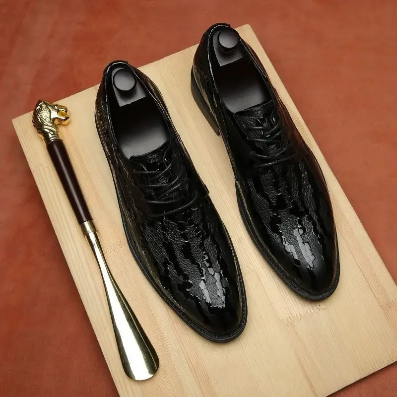 Official Mens Social Shoes Black Pointed Toe Dress Shoes Mens Liquid Shoes Office Elegant Classic 39 Set 241031