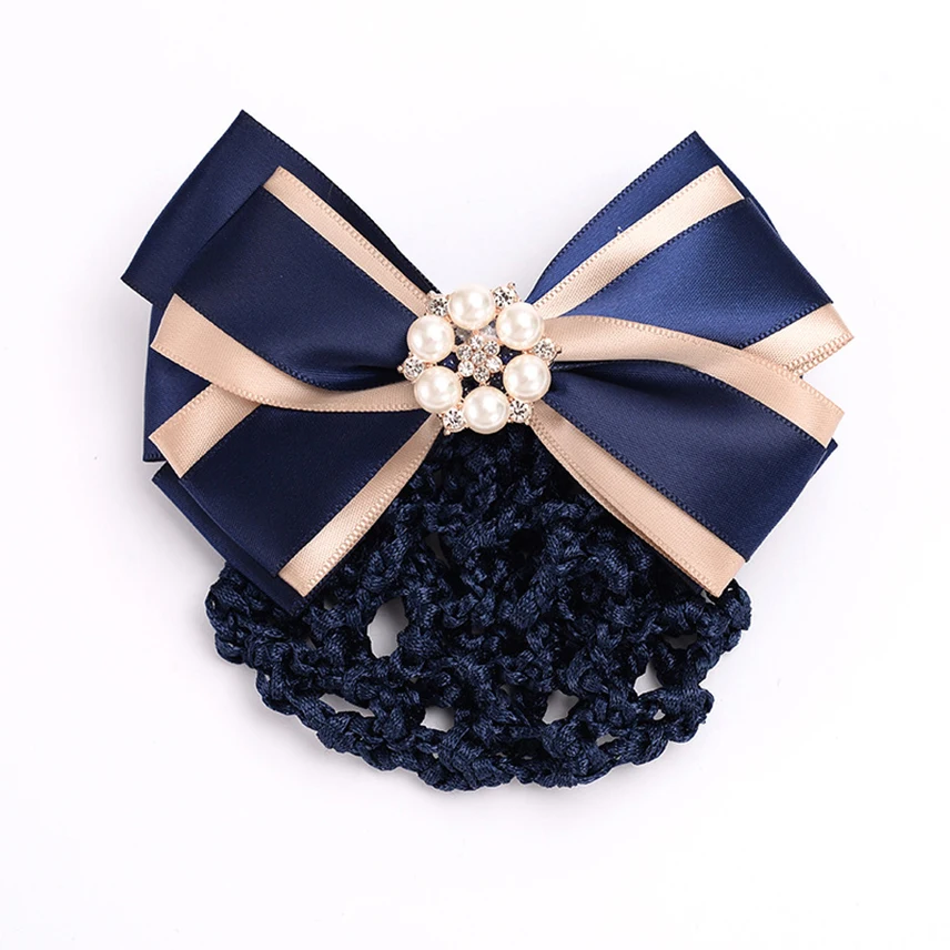 New Women Hair Net Bun Cover Snood Hairgrips Ballet Dancing Hairnet Beautiful Bow Hair Net Office Waiter Styling Scrunchie Pack
