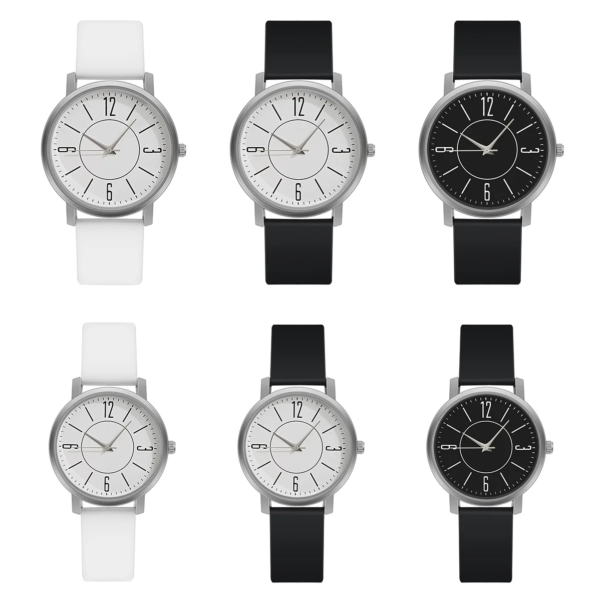 2Pcs Minimalist Casual Daily Watches Clock Couple Watch Wristwatch Men And Women Quartz Analog Watches relogio feminino