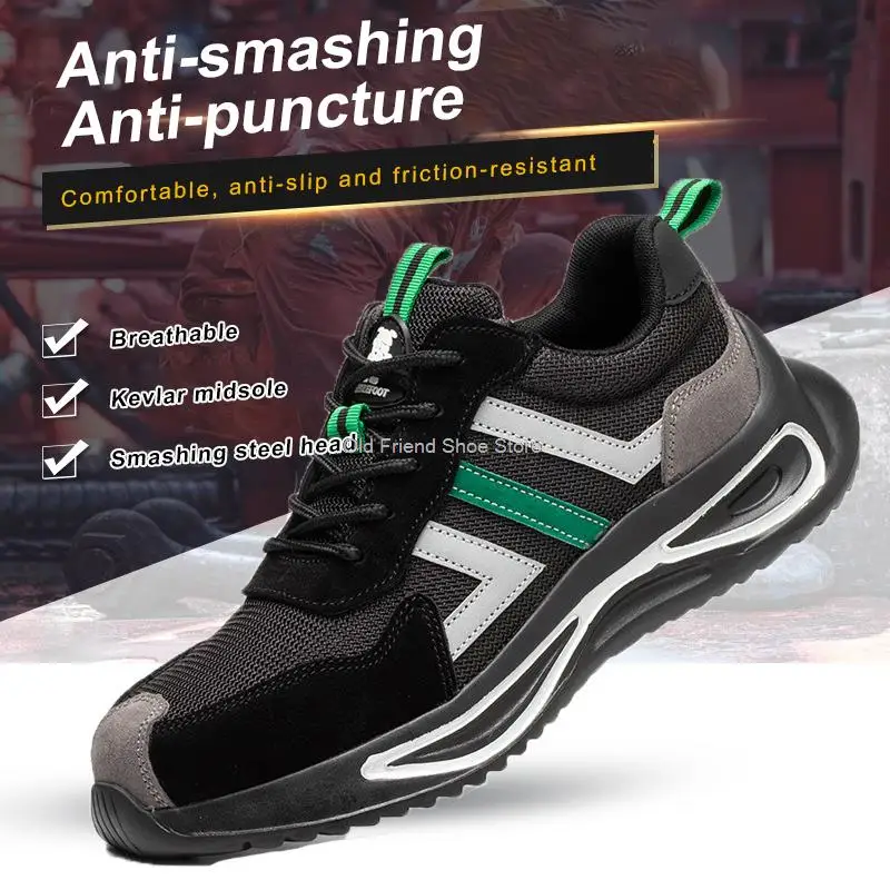 Puncture Proof 2025 Safety Shoes Men Work Shoes Steel Toe new Breathable Work Safety Boots Men Women Indestructible Footwear Sneakers Men