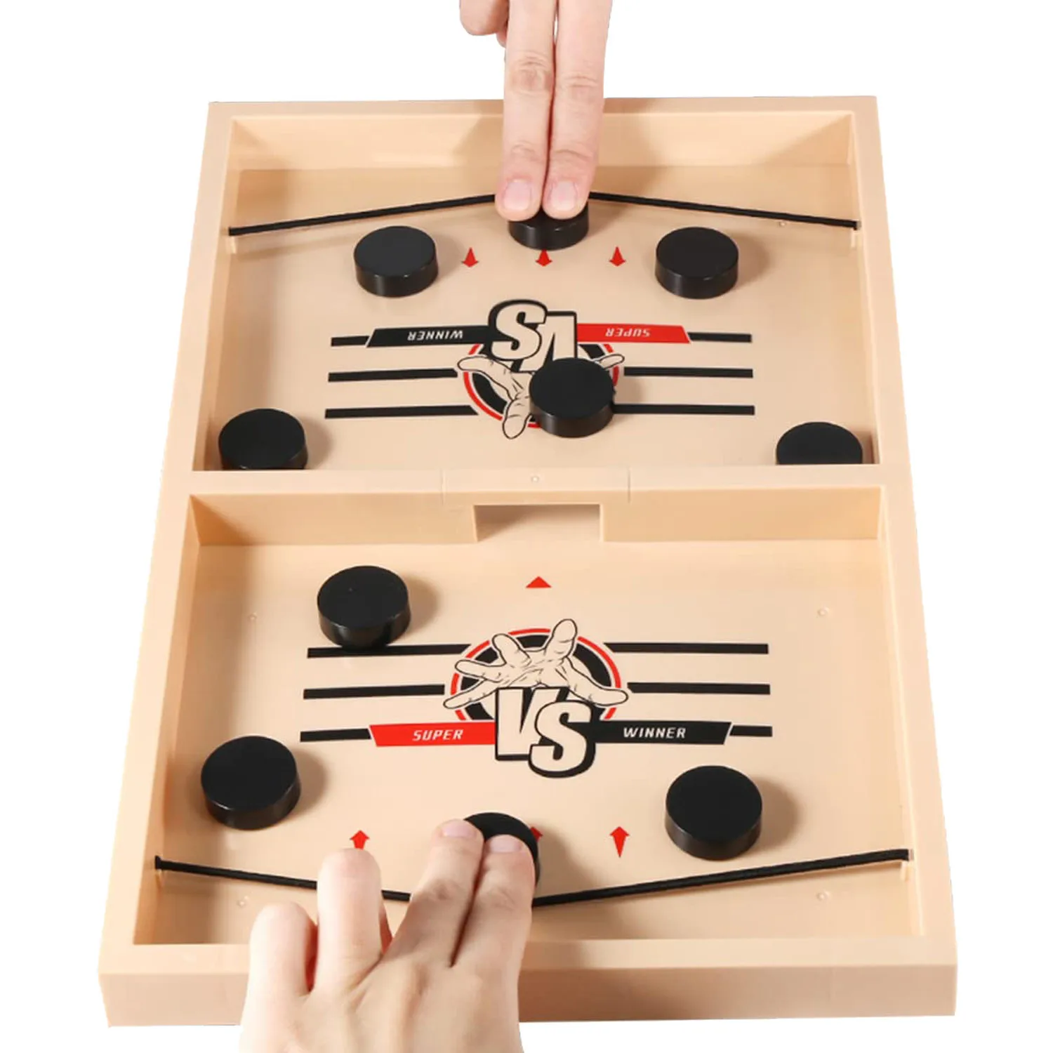 Fast Sling Puck Game Hoc-key Board Family Game Family Home Games With Chessboard And Pawns Test Your Speed Winner Board Game