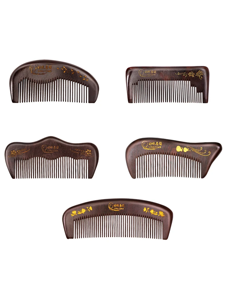 Portable Natural new Sandalwood 2025 Solid Wood Comb Engraved Wood Healthy Massage Anti-Static Comb Hair Care Tool Beauty Accessories