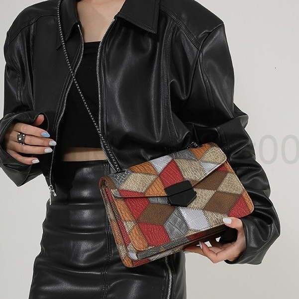 Fashion Classic Bag Designer 10a Top Woman Handbagfashion Canvas Bags New Autumnwinter Color Contrasting High End Atmospheric Single Shoulder Diagona