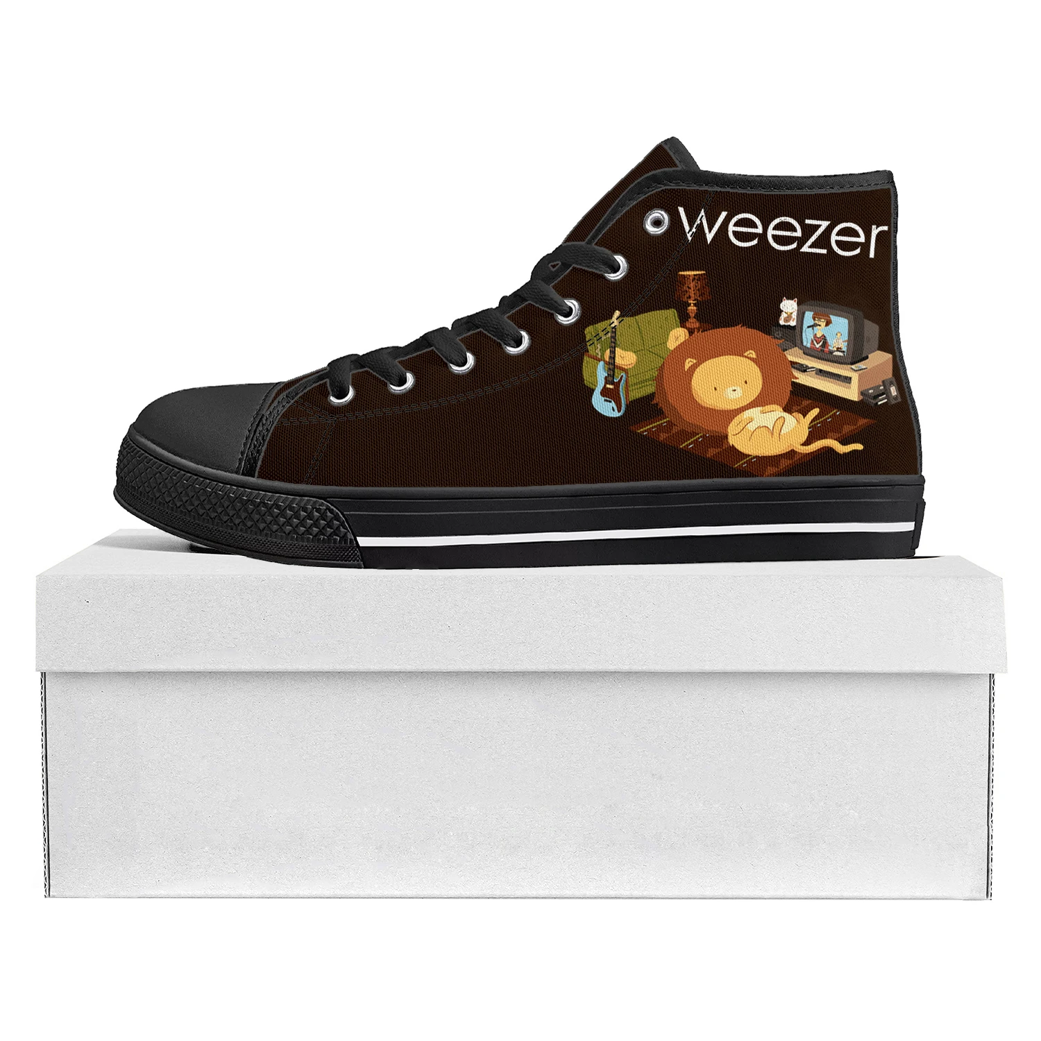 Weezer Pop Rock Band High Top High Quality Sneakers new Mens Womens Teenager Canvas Sneaker Casual Couple 2025 Shoes Custom Shoe Black