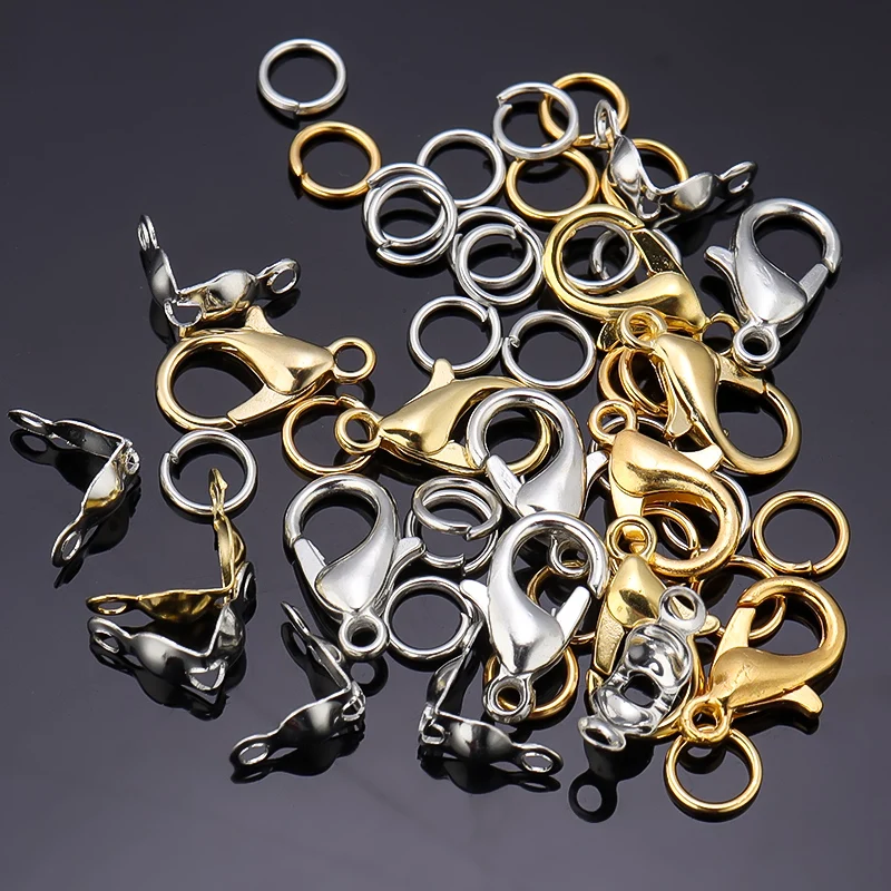 450pcs/Box Lobster Clasp Open Jump Rings End Crimps Beads Box Sets Jewelry Making Kits Handmade Bracelet Necklace Findings