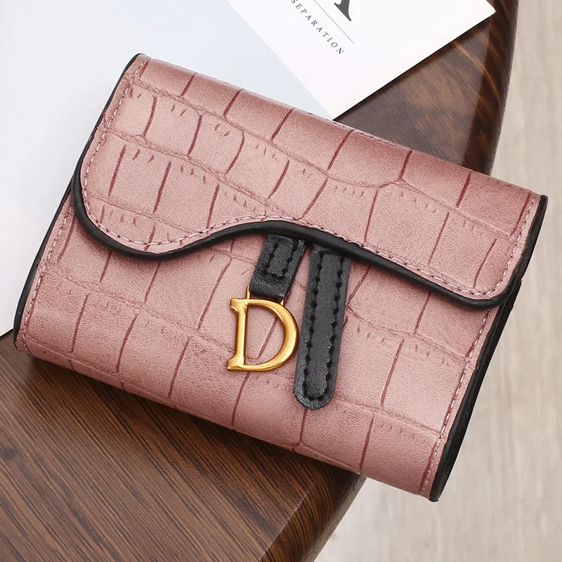 Women's Wallet Short 2024 New Korean Style D Letter Buckle Coins Purses Wallet Card Bag Key Wallet Luxury carteras para mujeres
