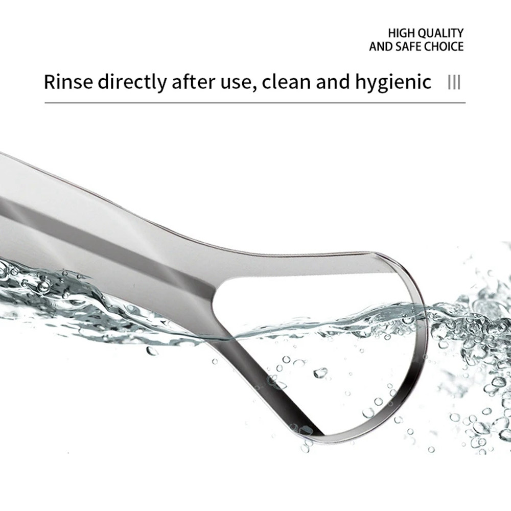 Stainless Steel Tongue Scraper Cleaner Fresh Breath Cleaning Coated Tongue Toothbrush Oral Care Tools Tongue Coating Cleaners Brush S010 - view 3