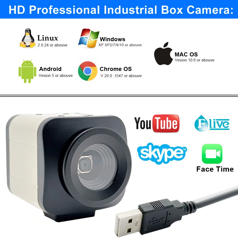 4k 8MP HD Autofocus PC USB Webcam 8 Megapixel 3264 X 2448 Mjpeg Mini Box USB2.0 Web Camera Meeting Streaming UVC USB Camera