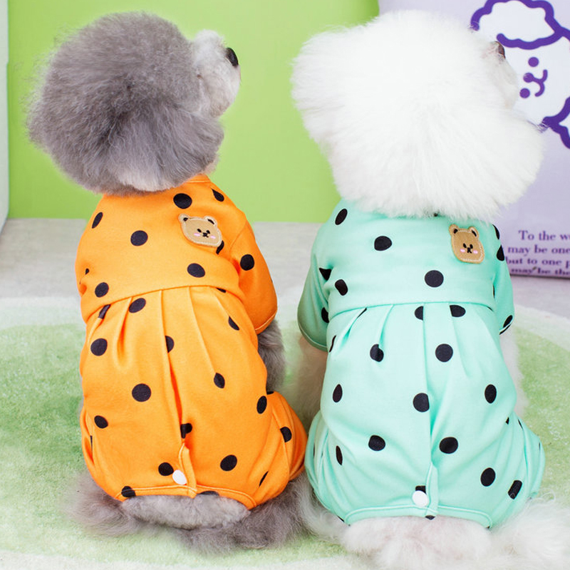 Dot Pattern Dog Pajamas Spring&Summer Pet Clothes Puppy Costume Dog Jumpsuit Pyjamas For Small Medium Dogs Chiwawa Pets Overalls